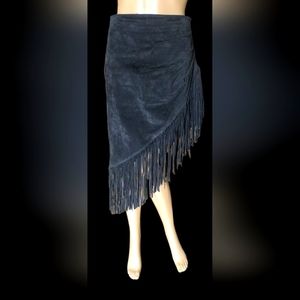 Frontier Collection Vintage Fringe Asymmetrical Skirt